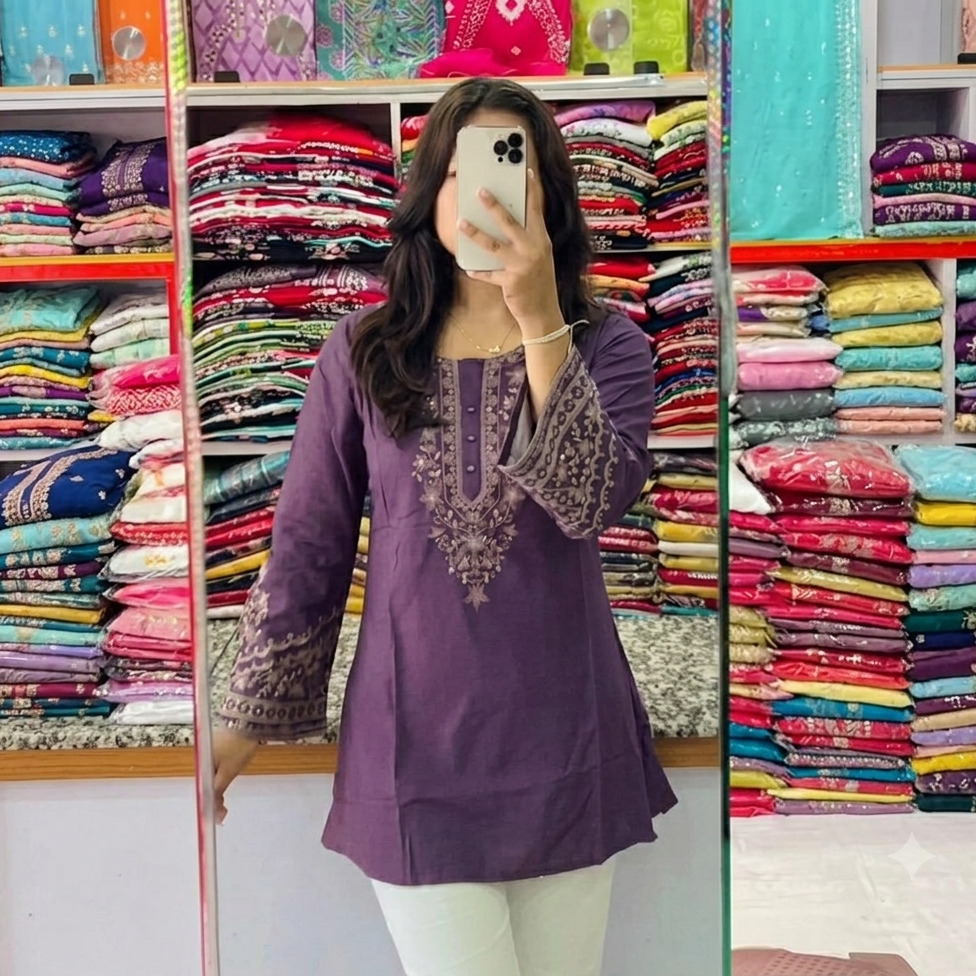 Onion Color Premium VIP Linen Stylish Tops - TOPS 113