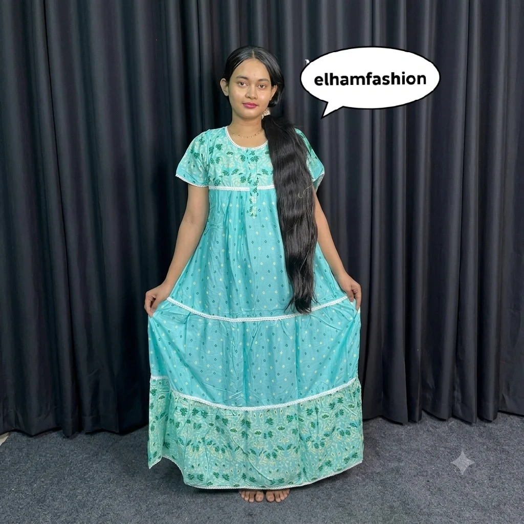 Firoza Turquoise 100% Pure Cotton Casual & Maternity Maxi Dress - MAXI 009