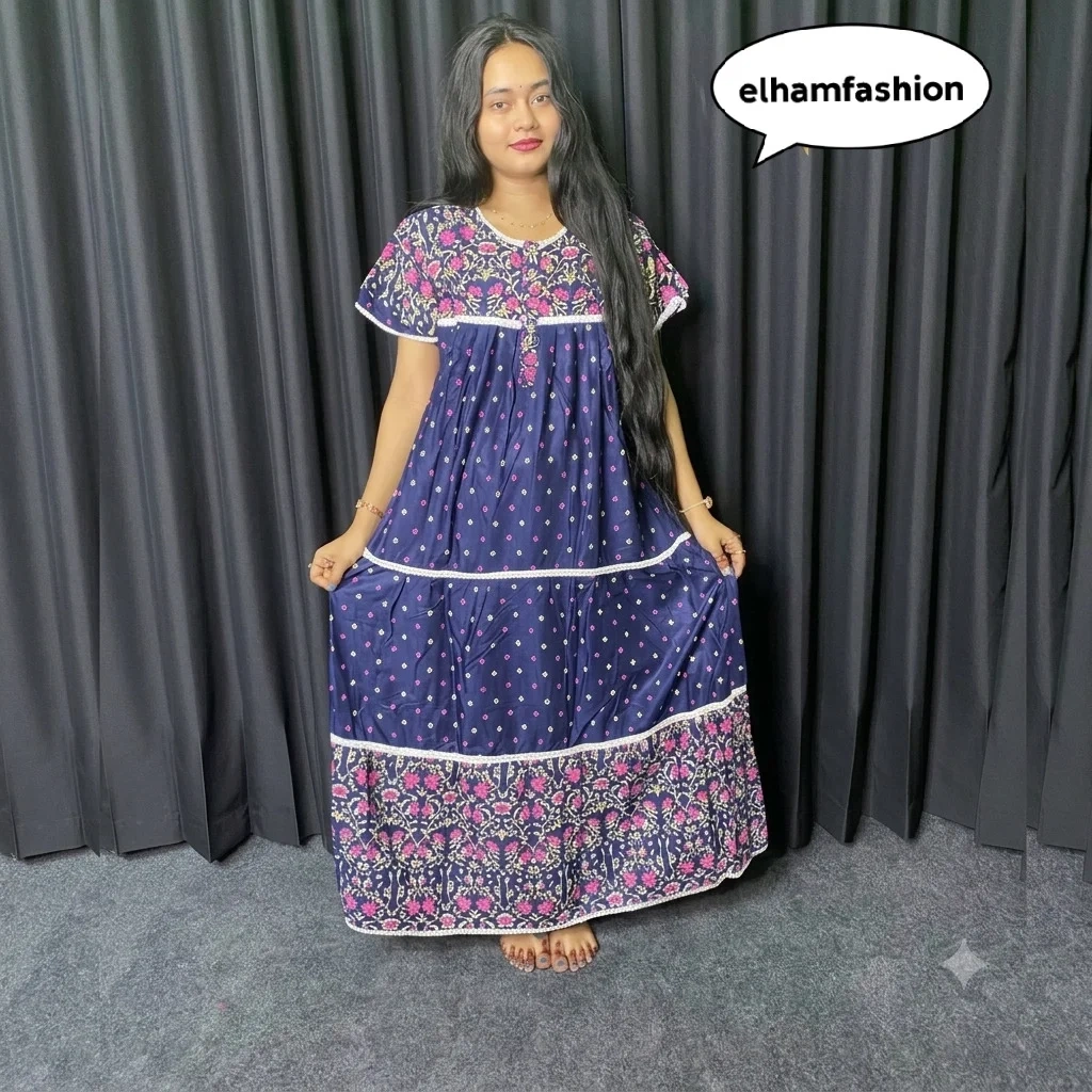 Royal Blue 100% Pure Cotton Casual & Maternity Maxi Dress - MAXI 013
