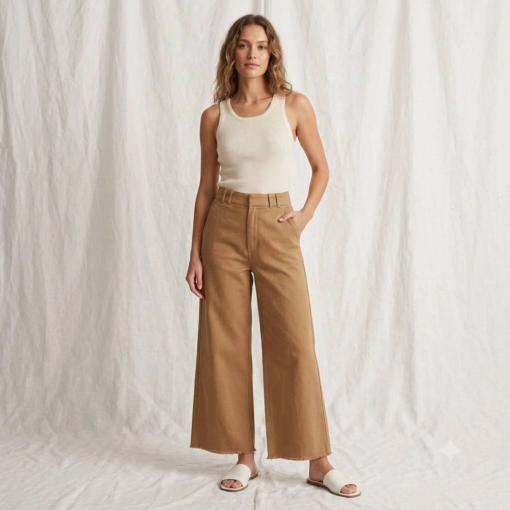 Women's Premium Casual Denim Jeans Pant (Biscuit Color)