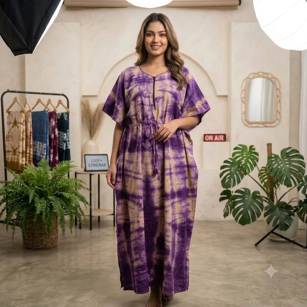 Exclusive Batik Short Kaftan - Purple